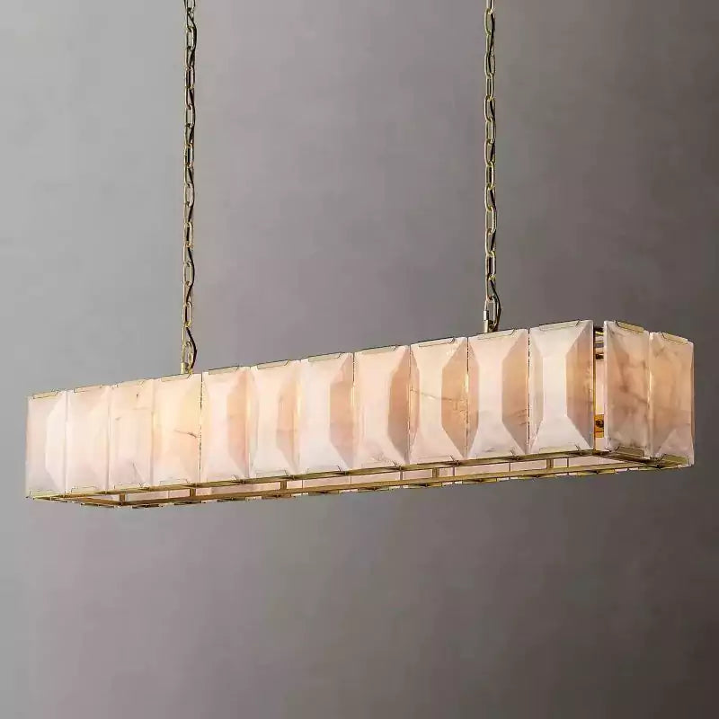 Harlowa Calcite Rectangular Chandelier 74"