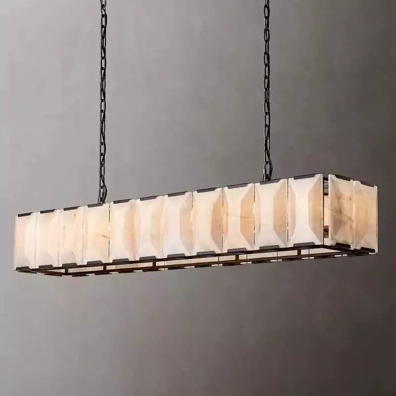 Harlowa Calcite Rectangular Chandelier 74"