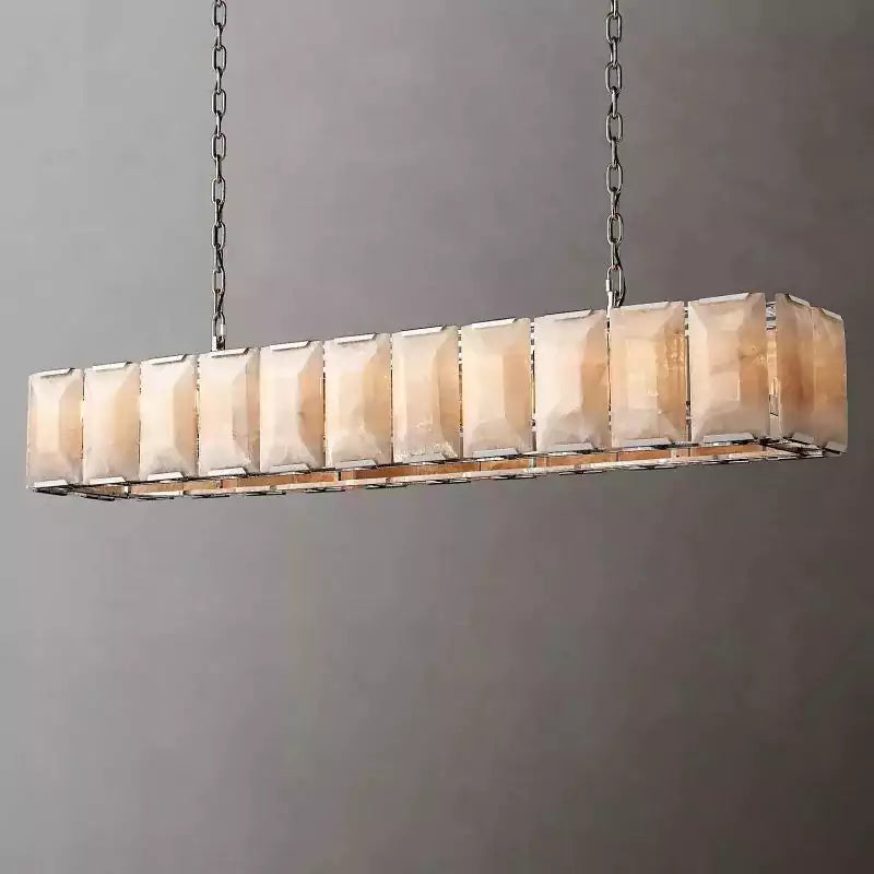 Harlowa Calcite Rectangular Chandelier 74"