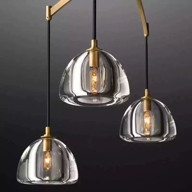 Hemispherey Linear Chandelier 54"