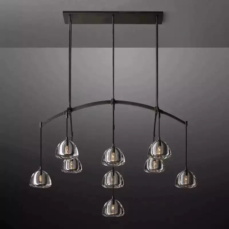 Hemispherey Linear Chandelier 54"