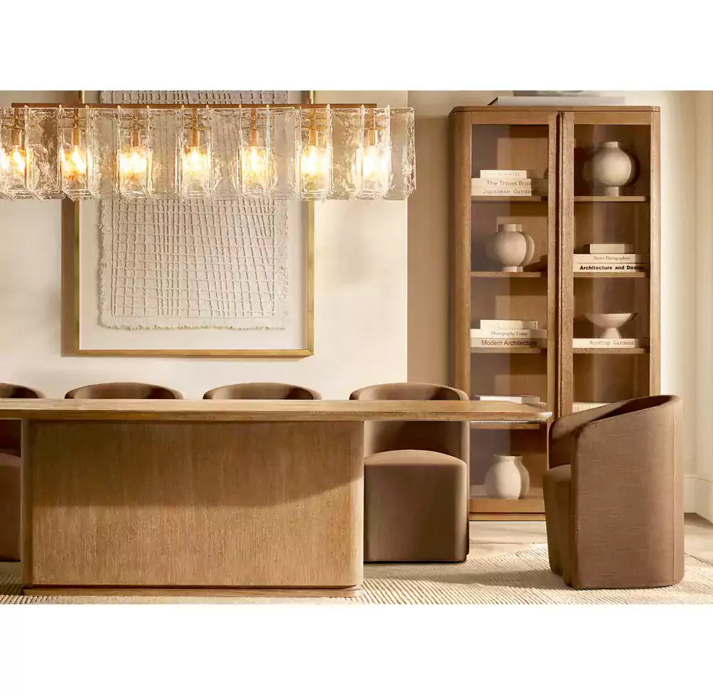 Latticey Clear Glass Rectangular Chandelier 67"