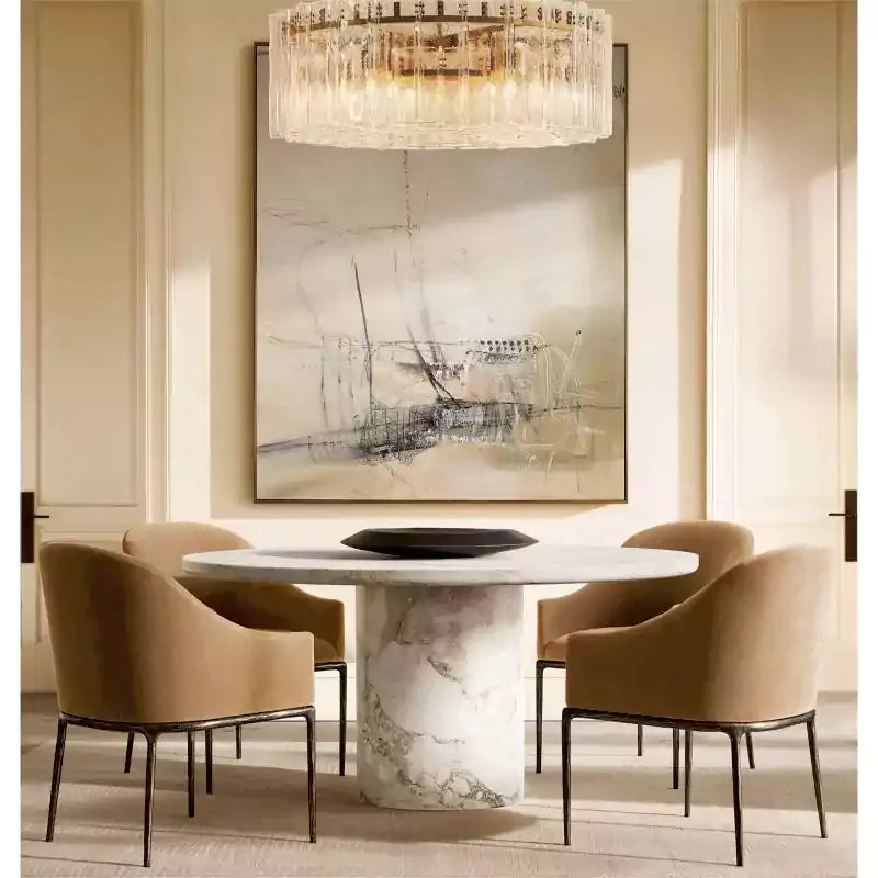 Latticey Clear Glass Round Chandelier 48"