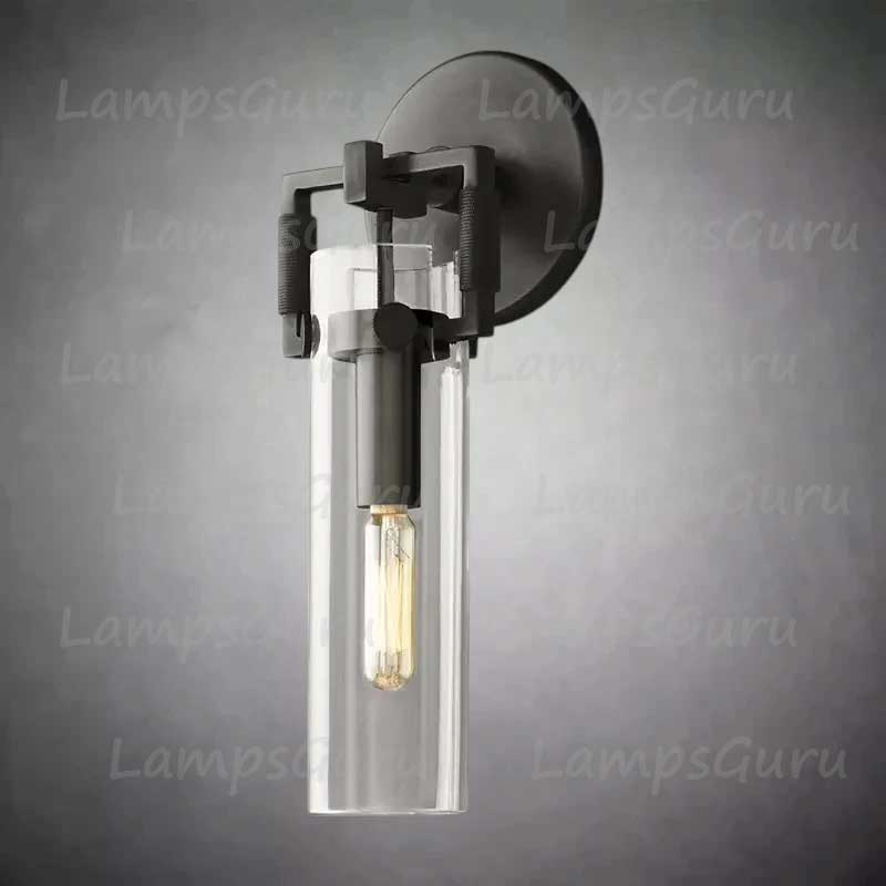 Machinista Glass Cylinder Sconce 9"