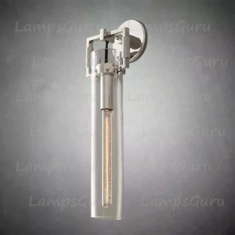Machinista Glass Cylinder Wall Sconce 16"