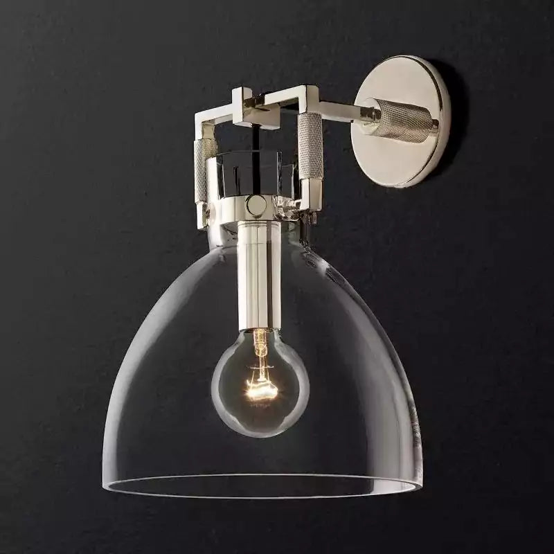 Machinista Glass Cloche Wall Sconce 10"