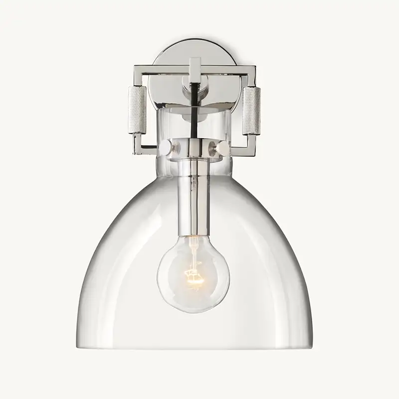 Machinista Glass Cloche Wall Sconce 10"