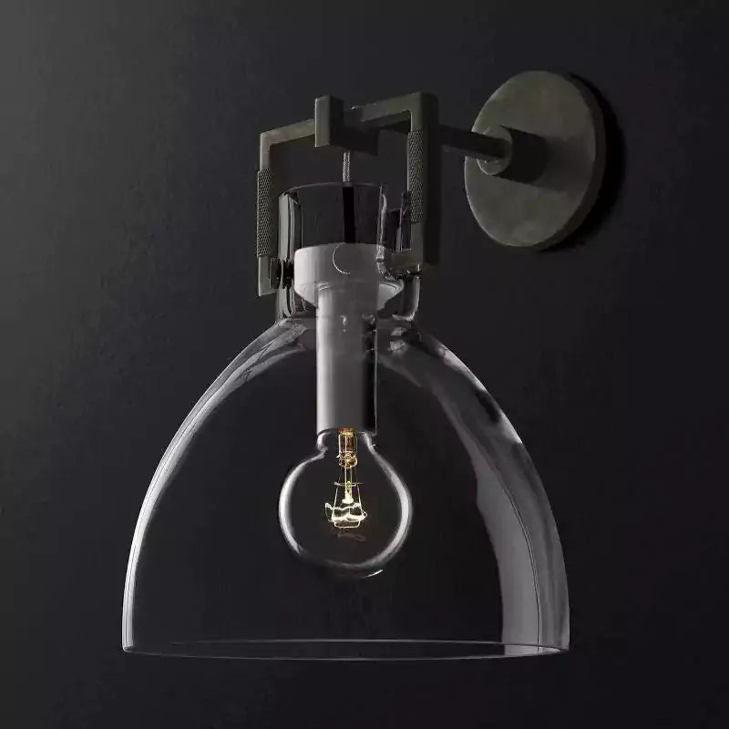 Machinista Glass Cloche Wall Sconce 10"