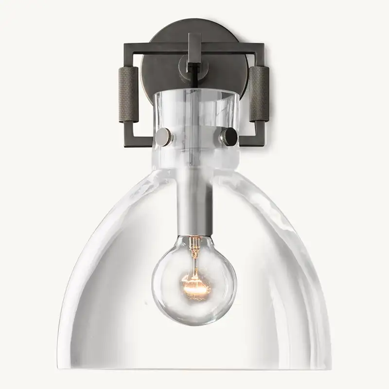 Machinista Glass Cloche Wall Sconce 10"