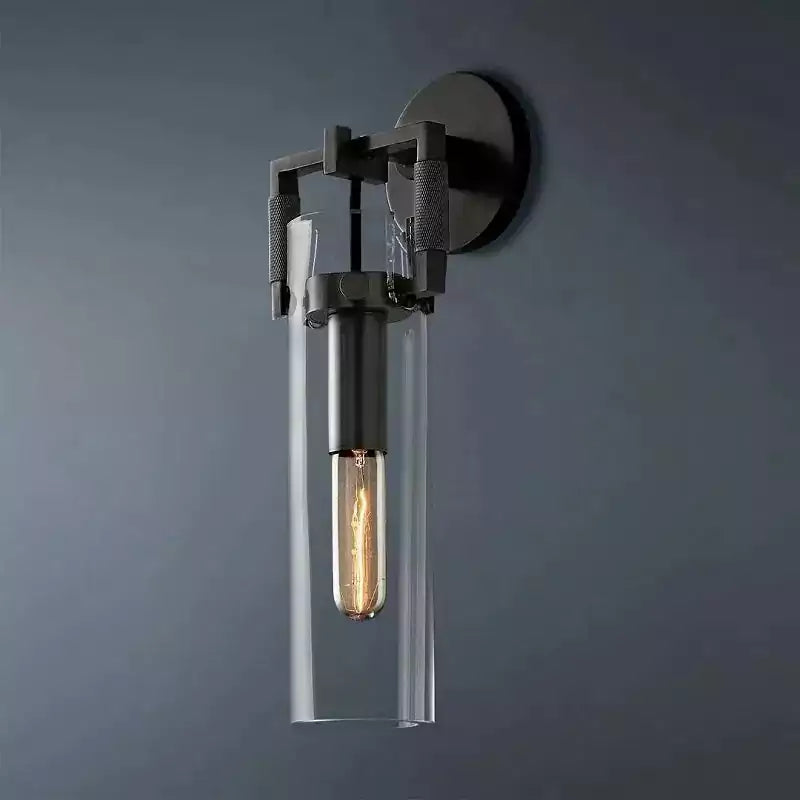 Machinista Glass Cylinder Wall Sconce 12"