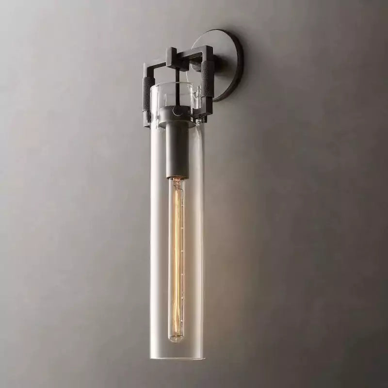 Machinista Glass Cylinder Wall Sconce 16"