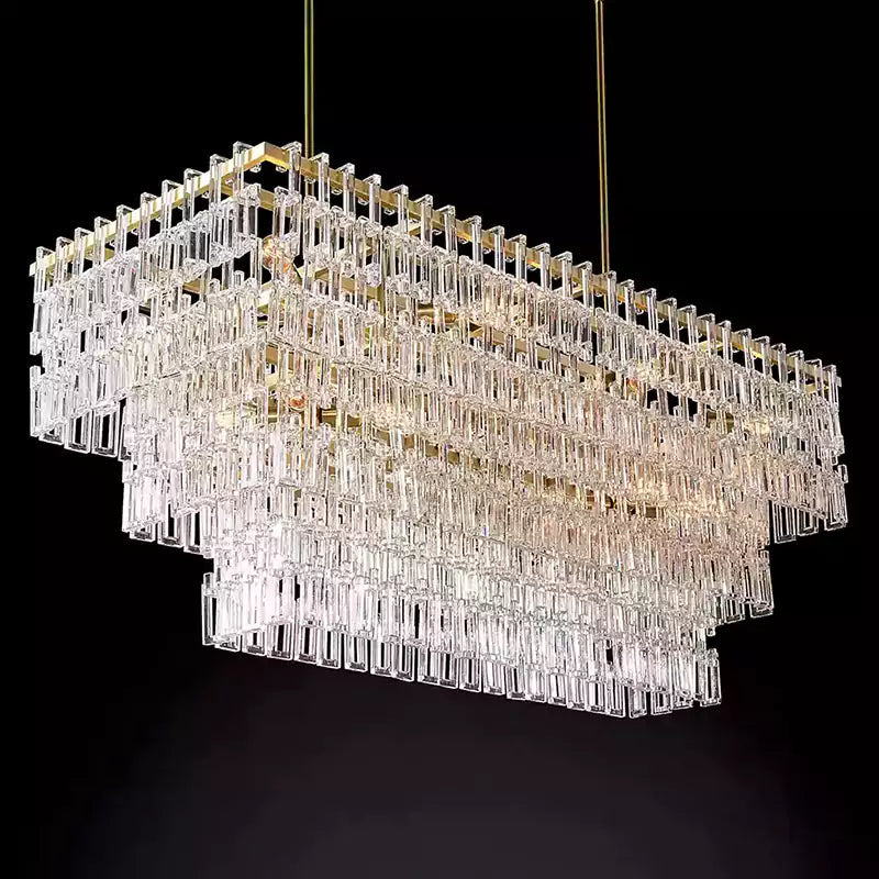 Marignam Tiered Rectangular Chandelier 60"