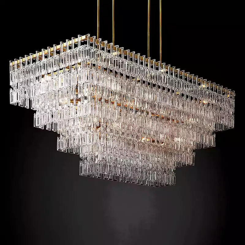 Marignany Tiered Rectangular Chandelier 72"