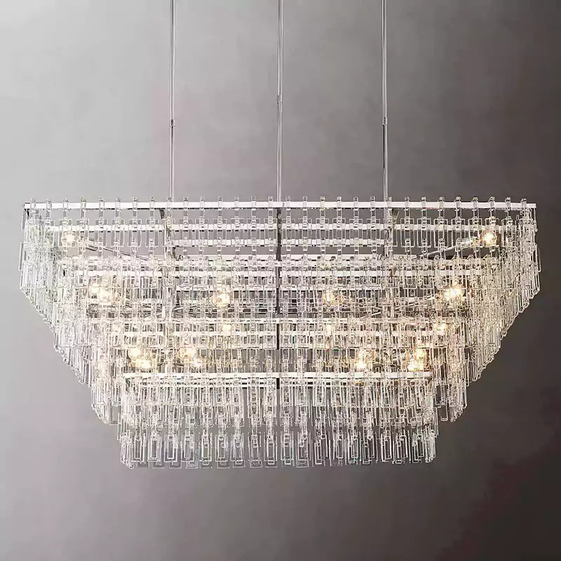 Marignany Tiered Rectangular Chandelier 72"