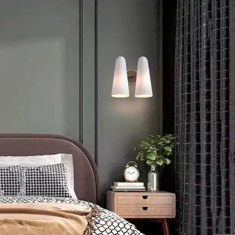 Montfaucon White Porcelain Double Shad Wall Sconce