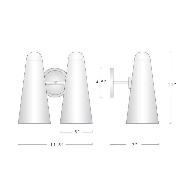Montfaucon White Porcelain Double Shad Wall Sconce