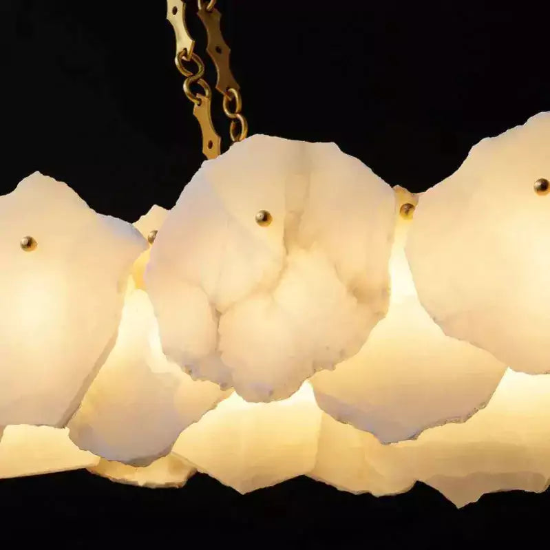 Nasile Linear Alabaster Chain Chandelier