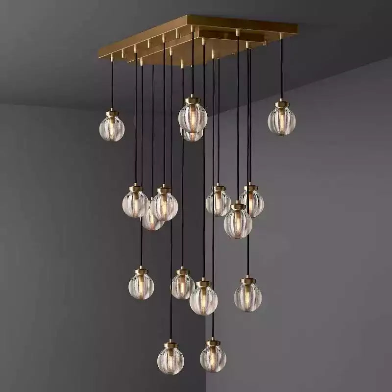 Pearls Spherical Rectangular Chandelier 36"