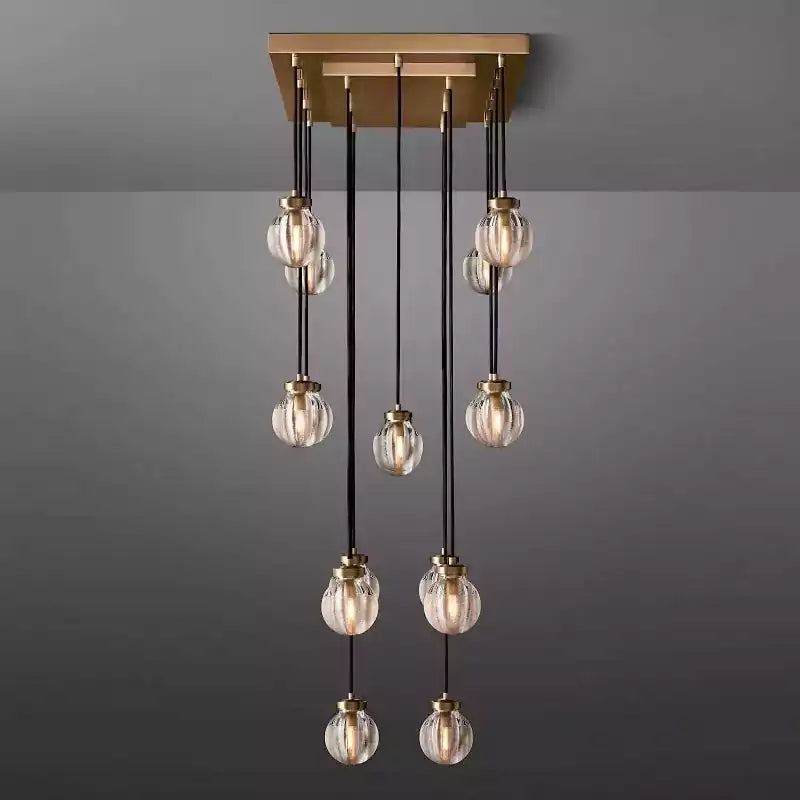 Pearls Spherical Rectangular Chandelier 36"