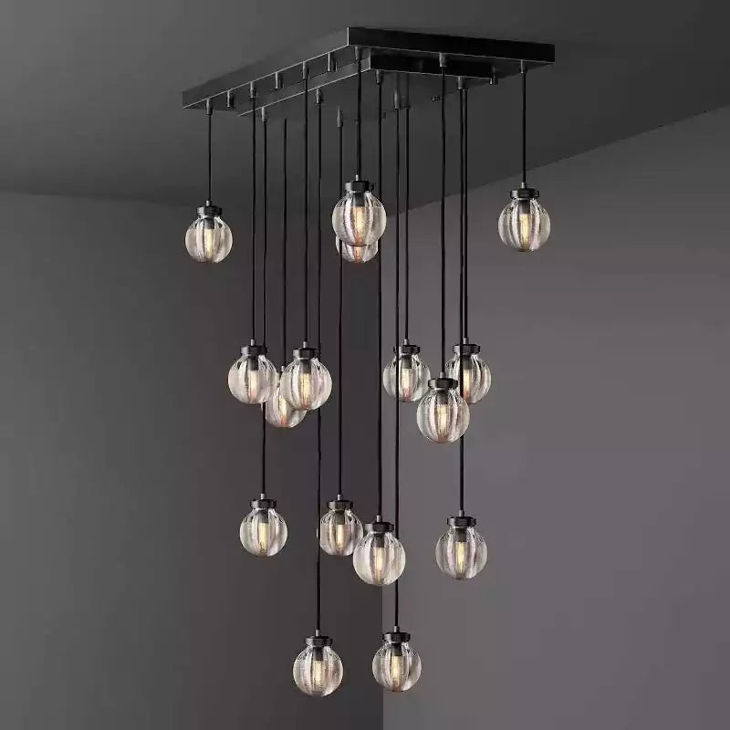 Pearls Spherical Rectangular Chandelier 36"