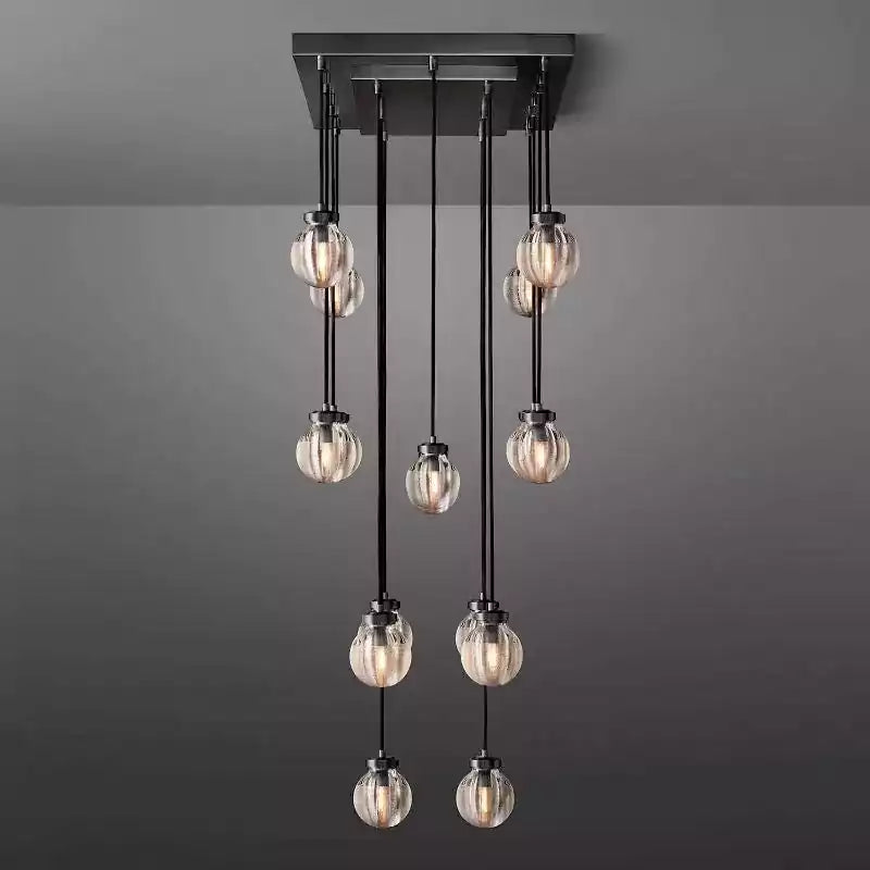 Pearls Spherical Rectangular Chandelier 36"