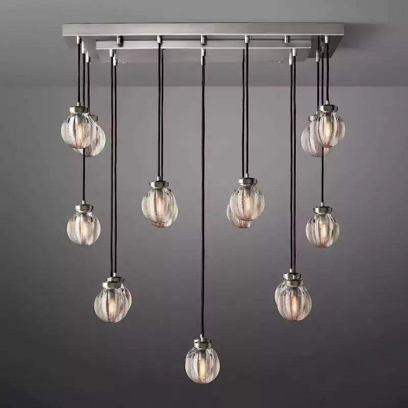 Pearls Spherical Rectangular Chandelier 36"