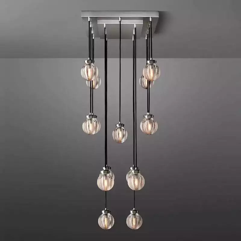 Pearls Spherical Rectangular Chandelier 36"