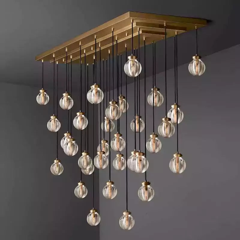 Pearls Spherical Rectangular Chandelier 72"