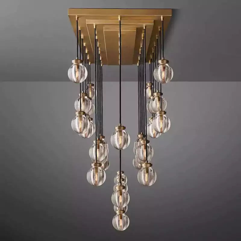 Pearls Spherical Rectangular Chandelier 72"
