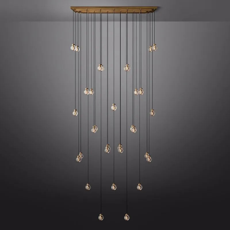 Pearls Spherical Rectangular Chandelier 72"