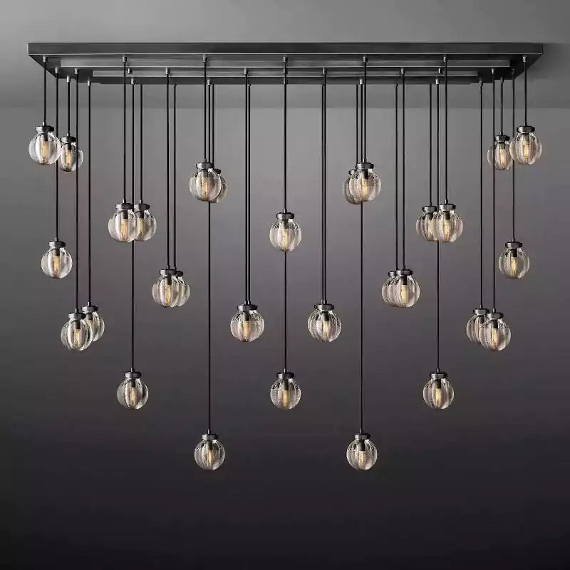 Pearls Spherical Rectangular Chandelier 72"