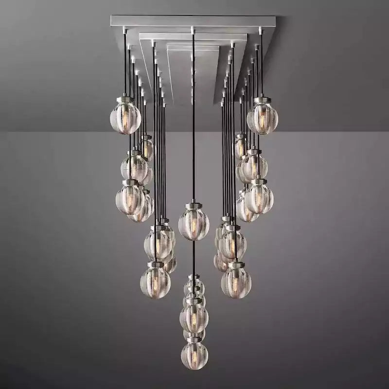 Pearls Spherical Rectangular Chandelier 72"