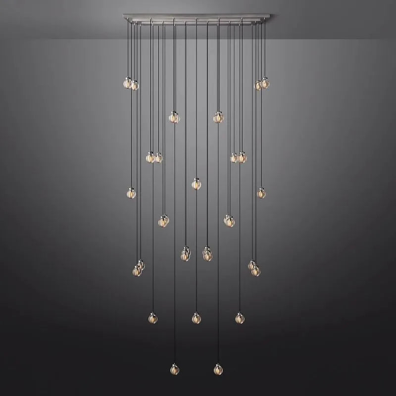 Pearls Spherical Rectangular Chandelier 72"