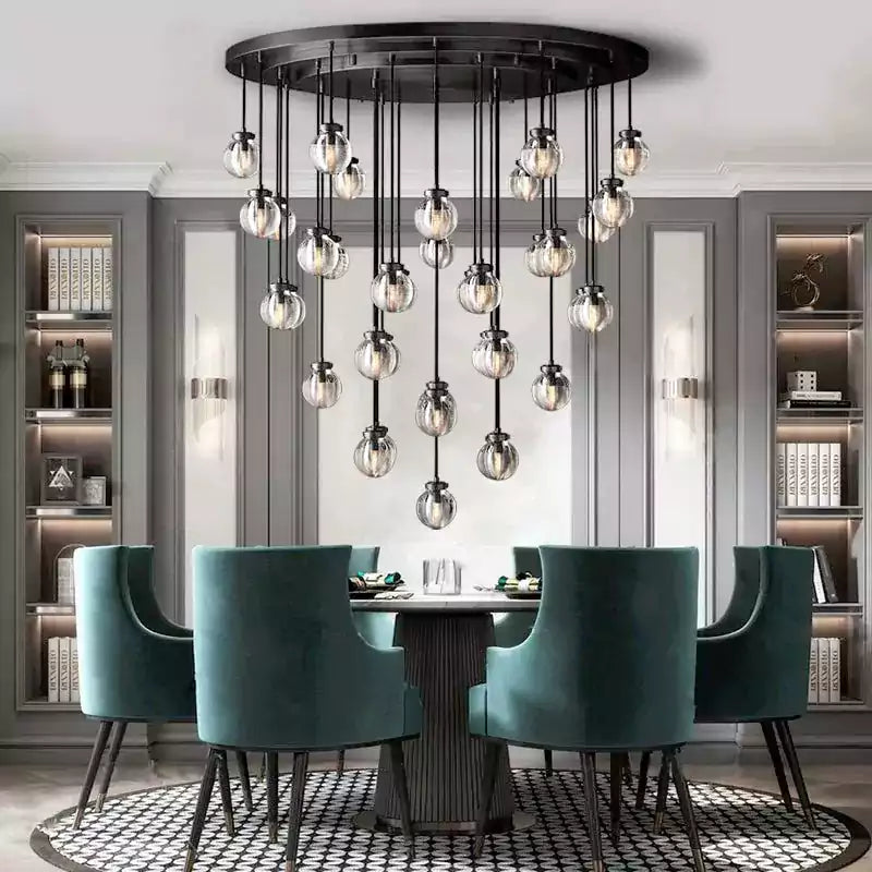 Pearls Spherical Round Chandelier 48"