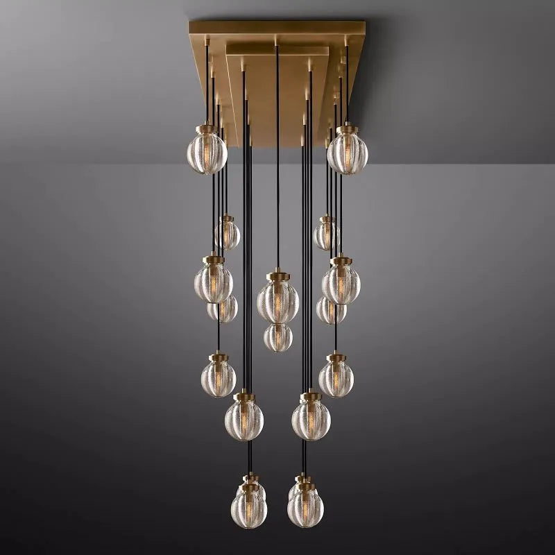 Pearls Spherical Rectangular Chandelier 54"