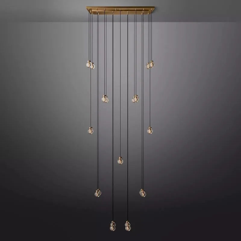 Pearls Spherical Rectangular Chandelier 54"