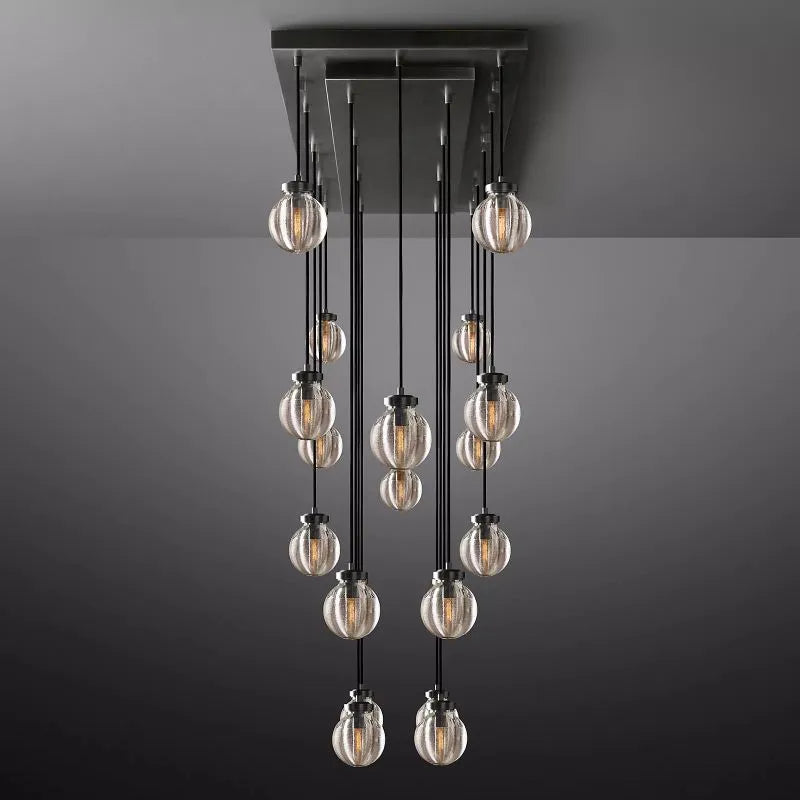 Pearls Spherical Rectangular Chandelier 54"