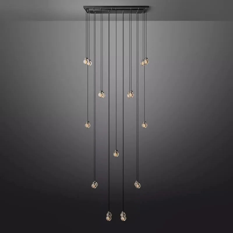 Pearls Spherical Rectangular Chandelier 54"