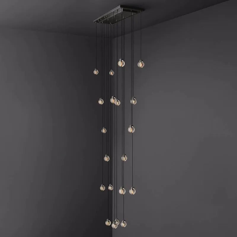 Pearls Spherical Rectangular Chandelier 54"