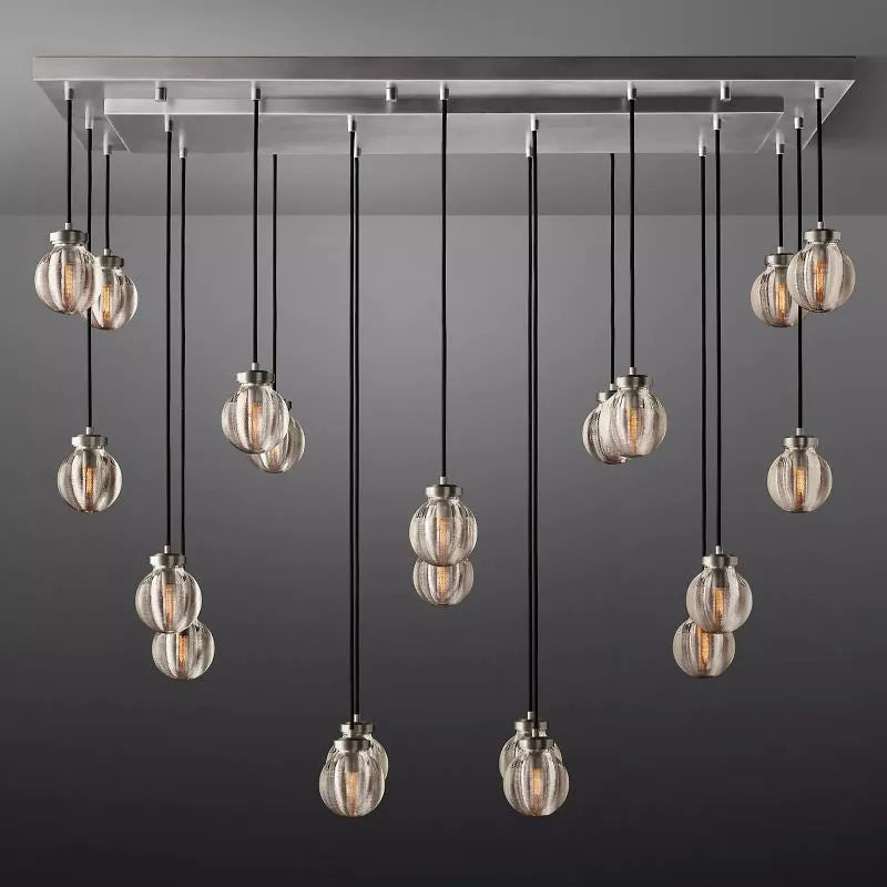Pearls Spherical Rectangular Chandelier 54"
