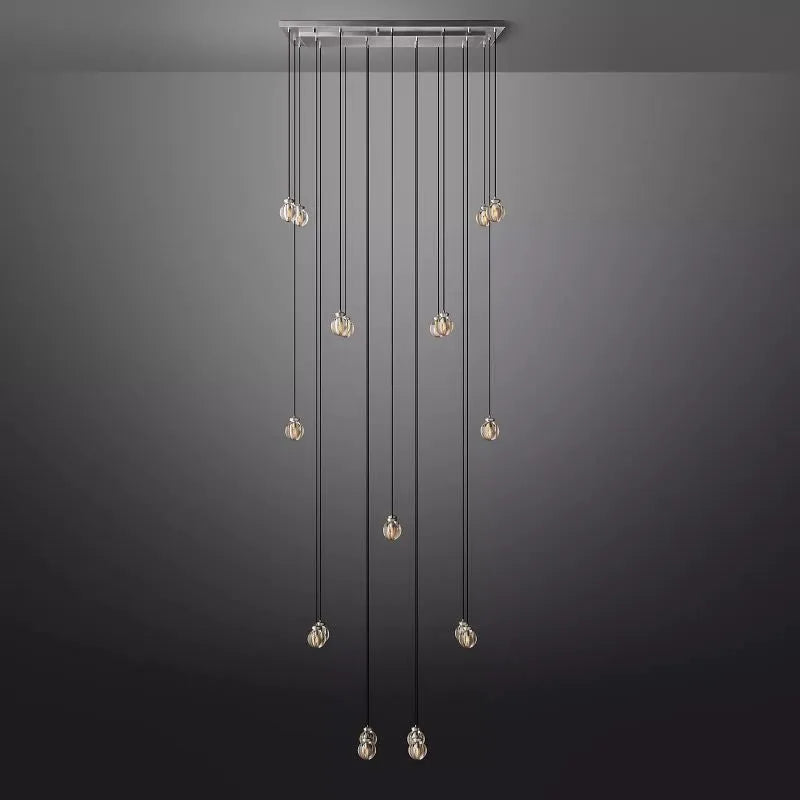 Pearls Spherical Rectangular Chandelier 54"