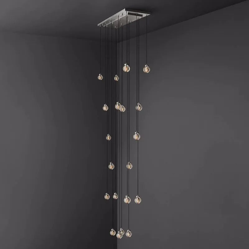 Pearls Spherical Rectangular Chandelier 54"