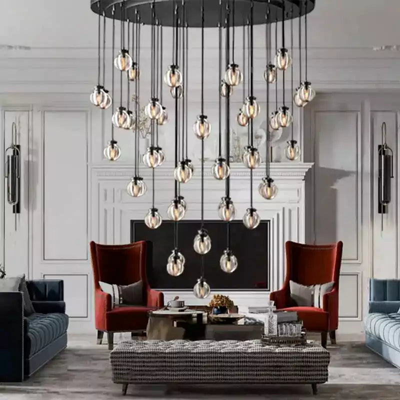 Pearls Spherical Round Chandelier 60"