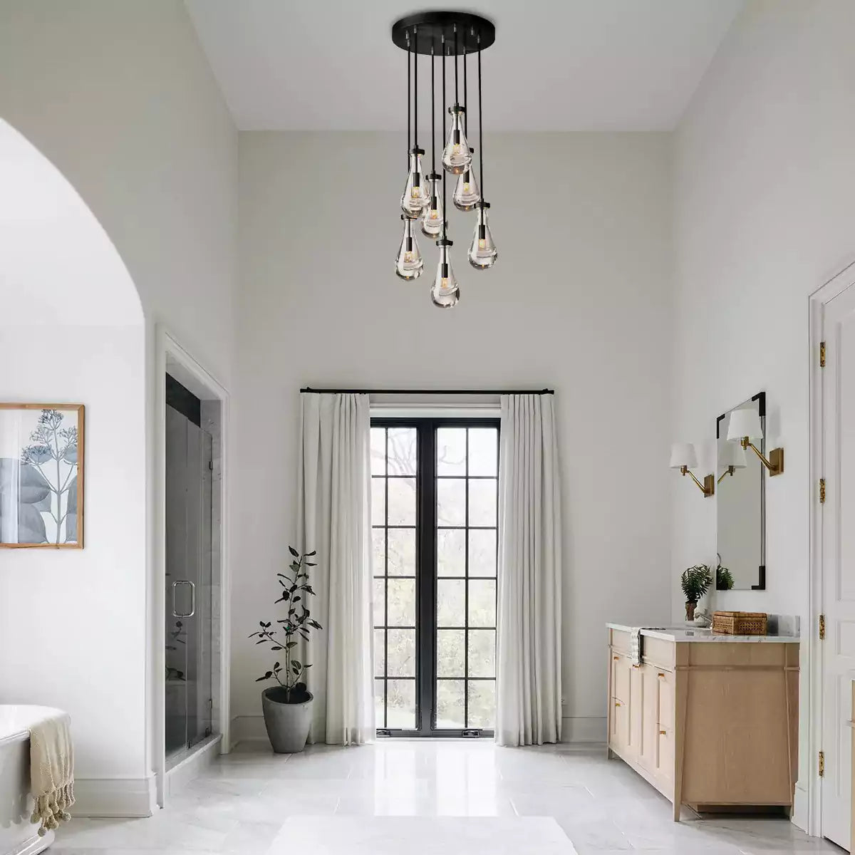 Raindrop Round Chandelier 18″