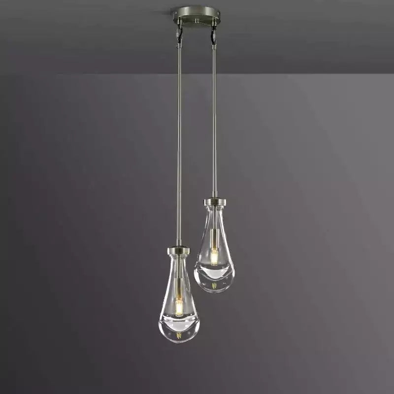 Raindrop 2 Lights Rod Round Chandelier
