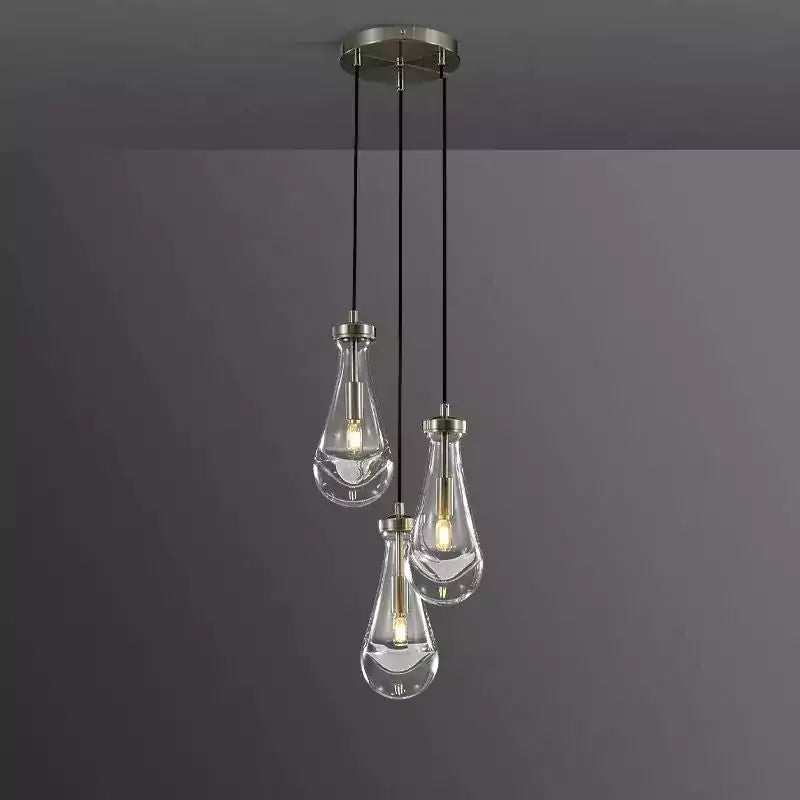 Raindrop 3 Lights Cord Round Chandelier