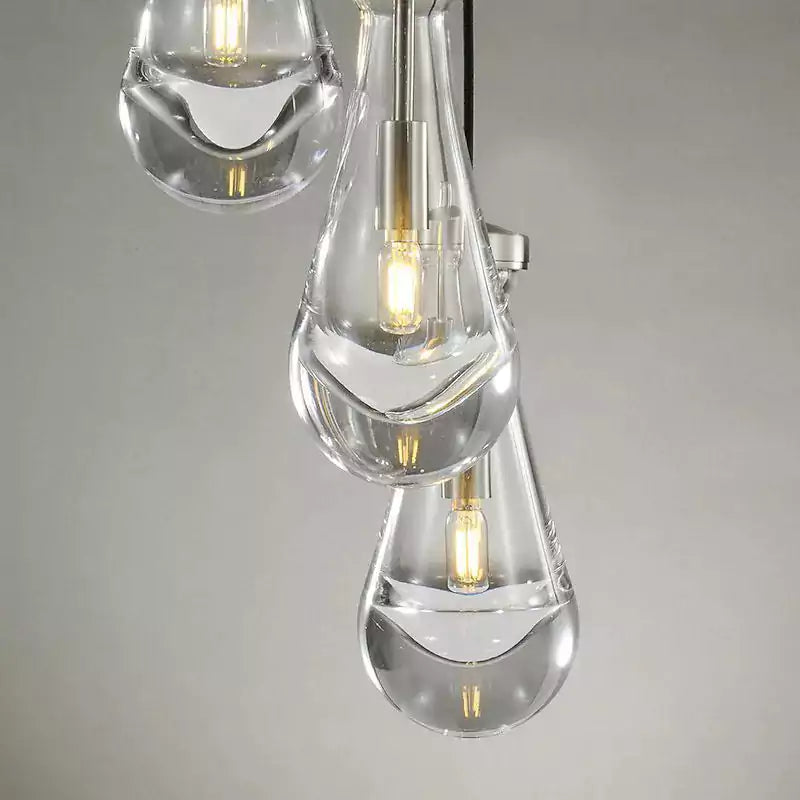 Raindrop 3 Lights Cord Round Chandelier