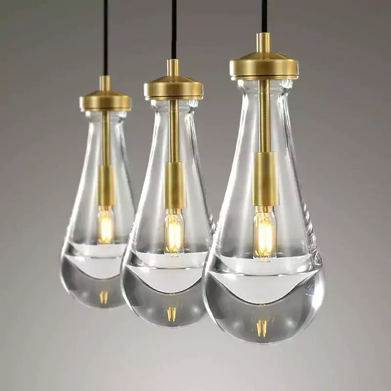 Raindrop 3 Lights Rectangular Chandelier