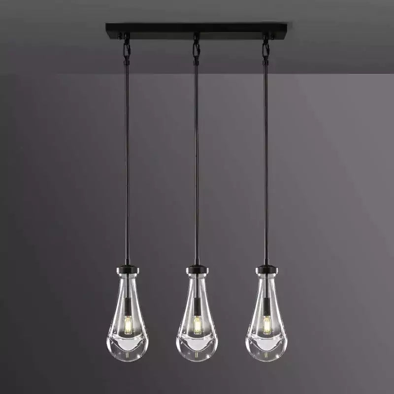 Raindrop 3 Lights Rectangular Chandelier