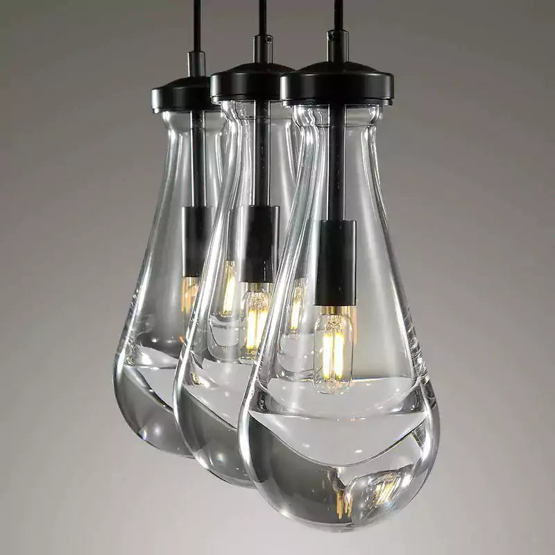 Raindrop 3 Lights Rectangular Chandelier